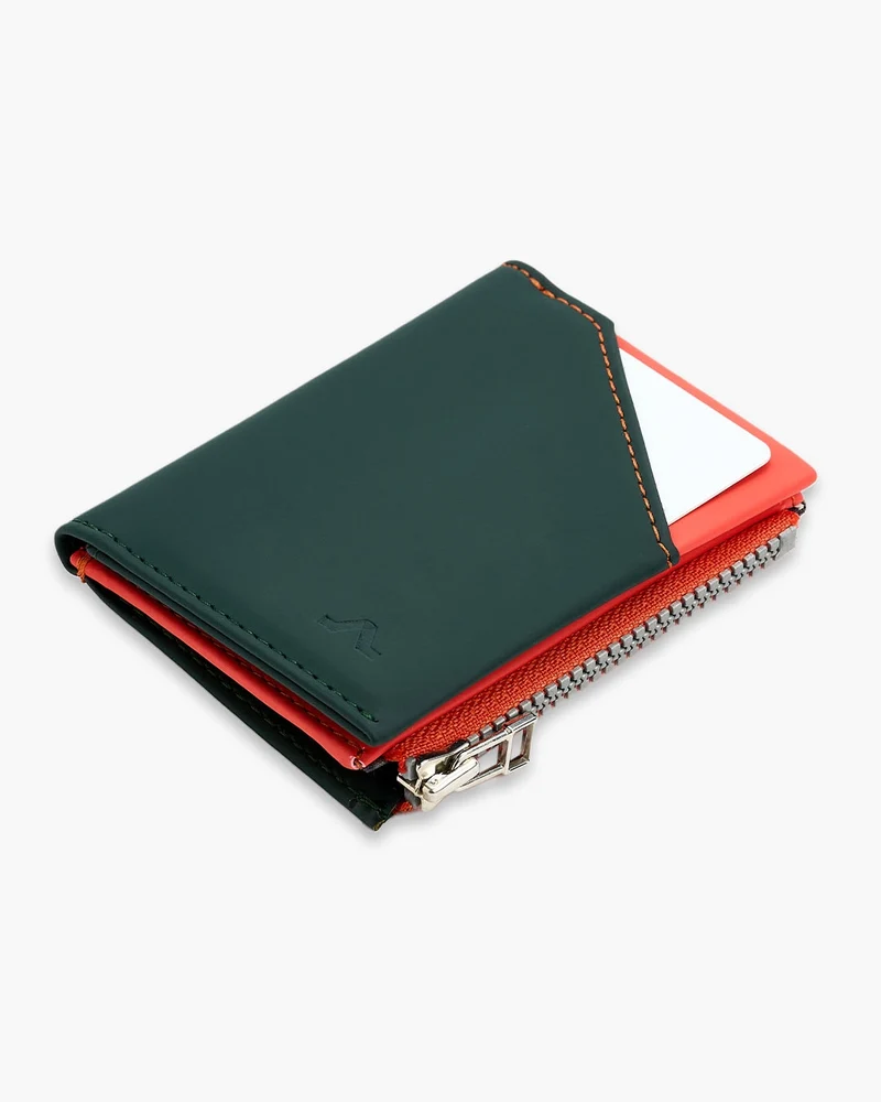 Cartera de Piel Vegana Zip Coin Coral