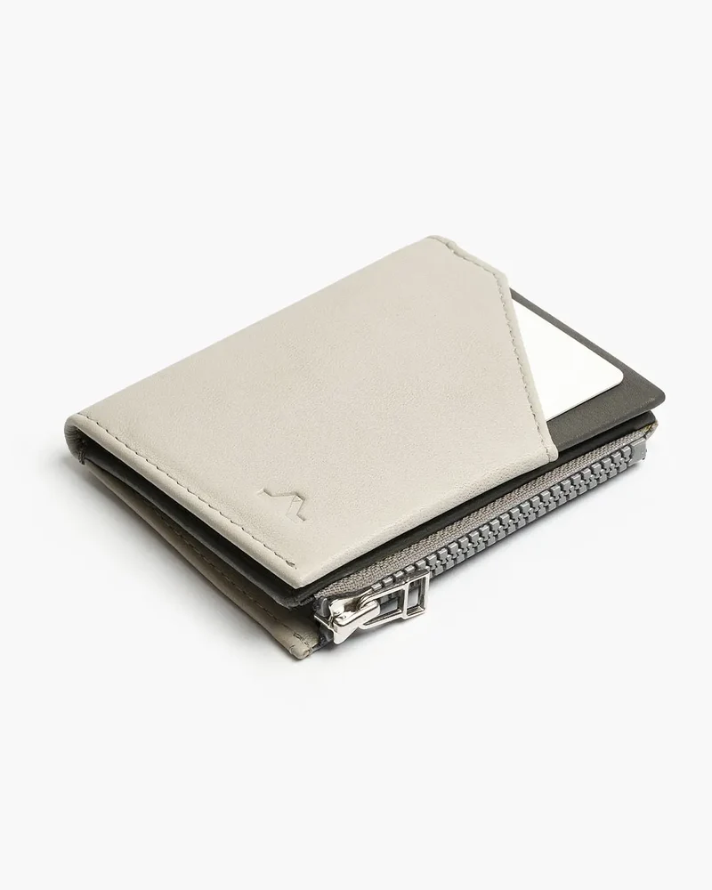 Cartera de Piel Zip Coin Pearl