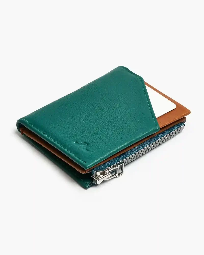 Cartera de Piel Zip Coin Emerald