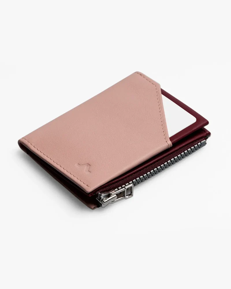 Cartera de Piel Zip Coin Flamingo