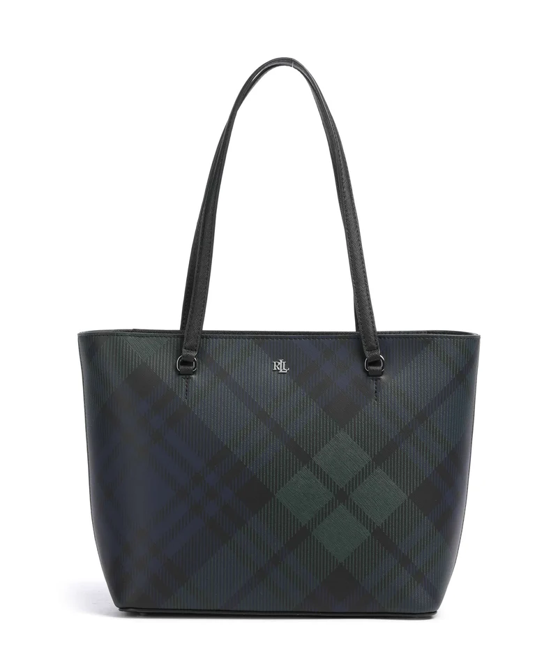 Lauren Ralph Lauren Karly Medium Bolsa shopping black watch tartan