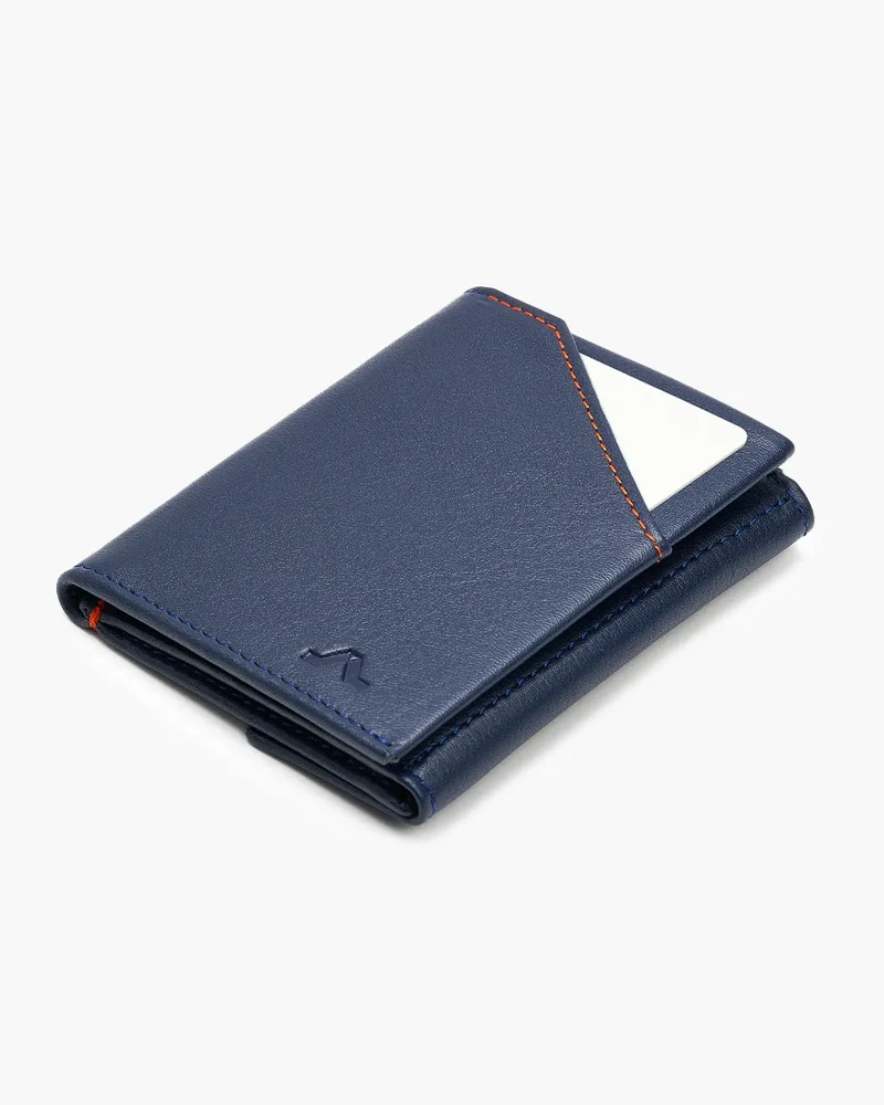 Cartera de Piel Flap Coin Blue Navy
