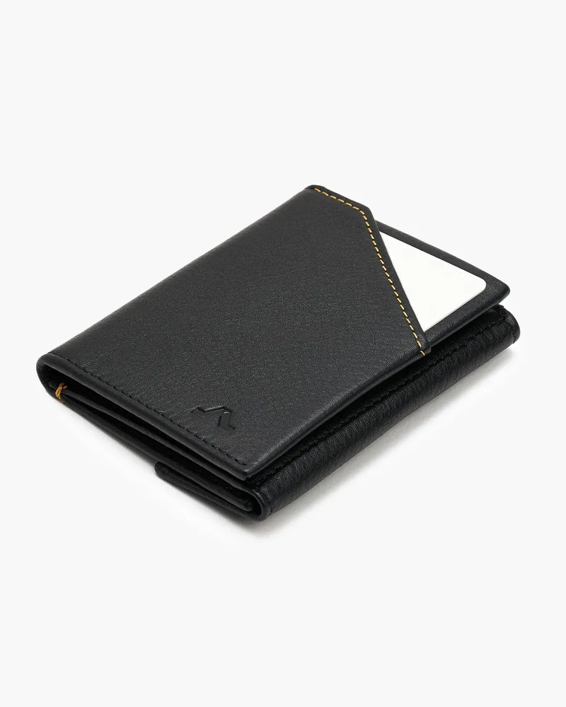 Cartera de Piel Flap Coin Black