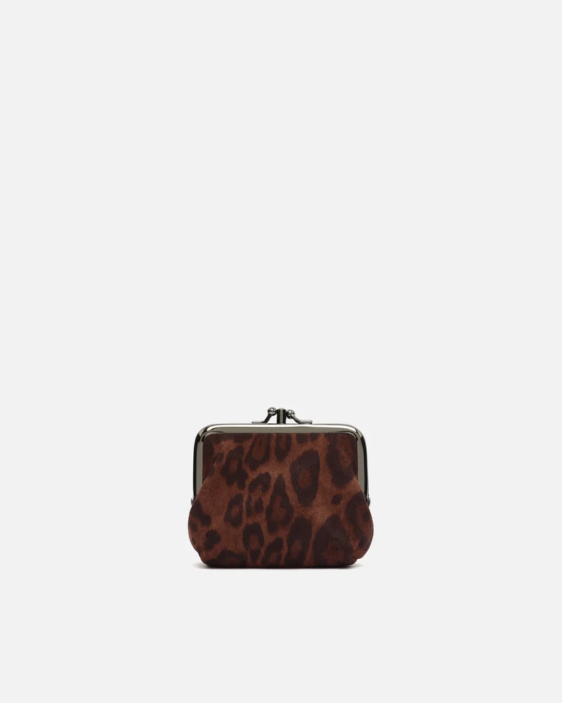 Belbi portamonedas con cierre de boquilla y estampado animal print