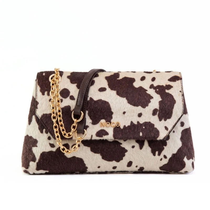 Bandolera solapa animal print Vaca Noco