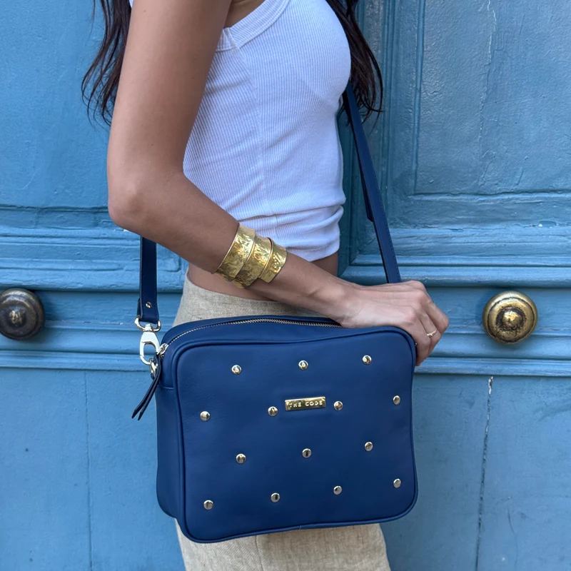 Bandolera CHARLOTTE tachas azul