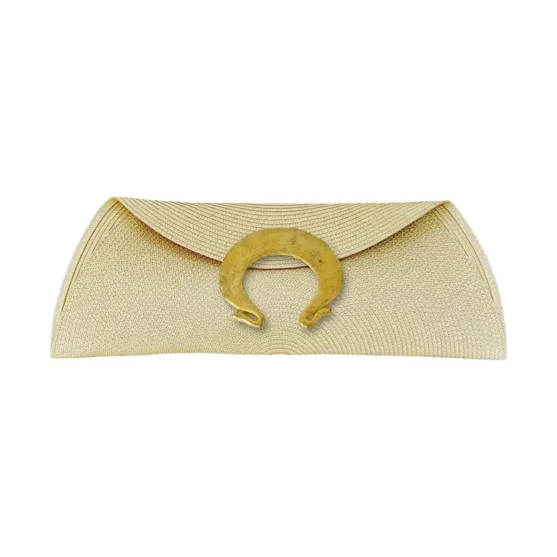 Cartera rafia INVITADA con aro Omega.