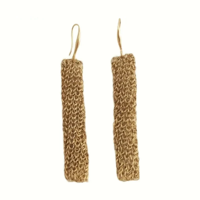 Pendientes largos tejidos by Flow