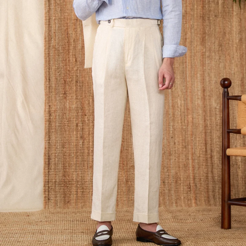 Pantalon costume en lin