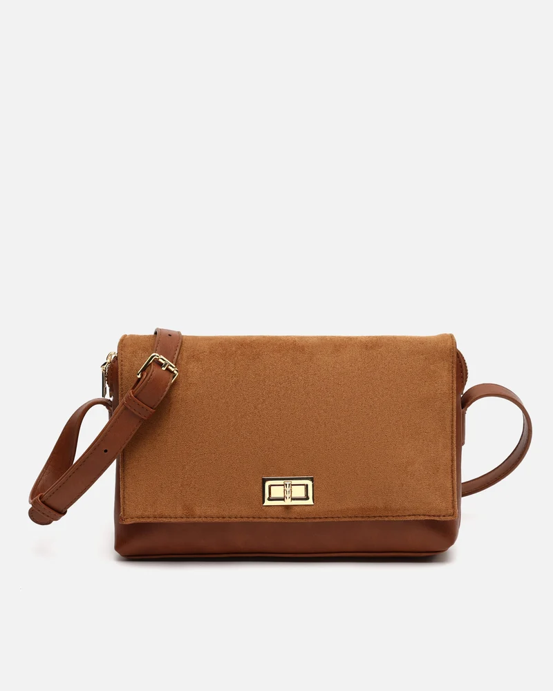 Richa bolso bandolera combinado con solapa efecto ante