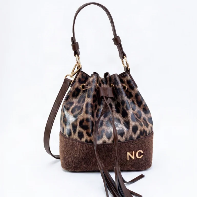 Bolso Bombonera Leopardo NC Efecto Potro Noco