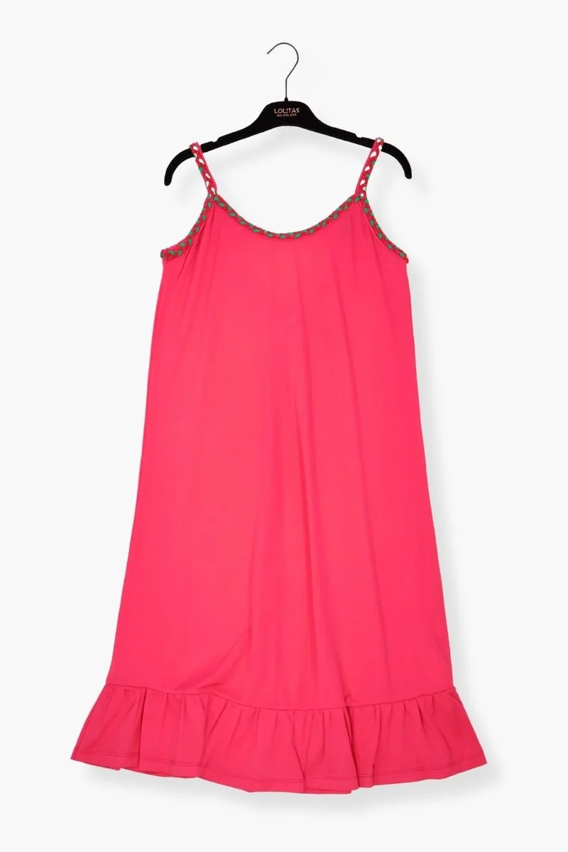 Vestido Preloved fucsia largo de tirantes LolitasyL