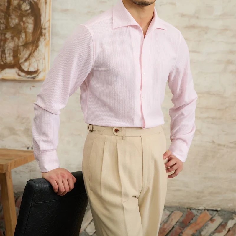 Chemise Rayée rose homme