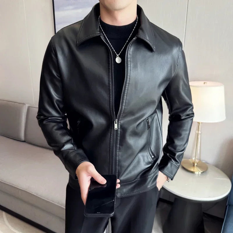 Veste en cuir classe homme