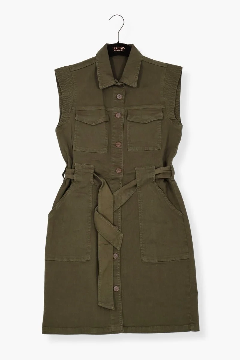 Vestido Preloved verde militar sin mangas LolitasyL