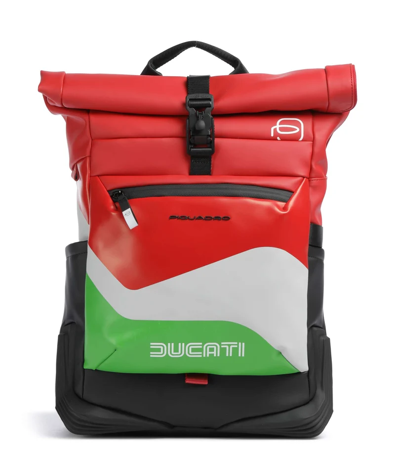 Piquadro Ducati C2OWD Mochila roll-top green/white/red