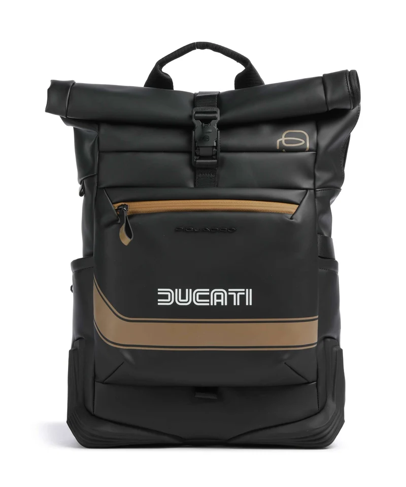 Piquadro Ducati C2OWD Mochila roll-top black/gold