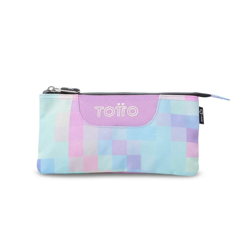 Estuche escolar eco-friendly tres compartimentos Totto Tablero - Pixelly
