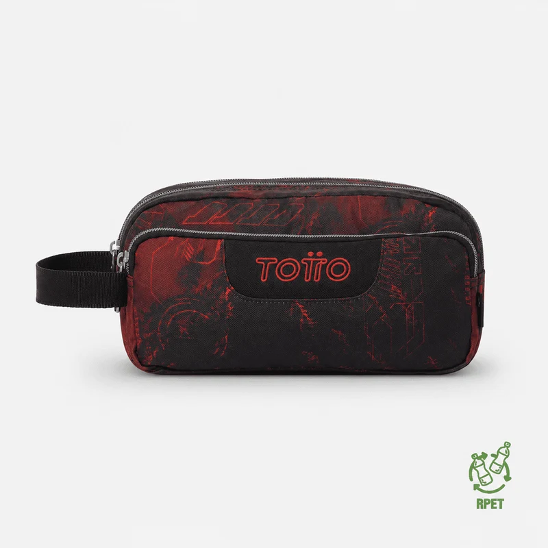 Estuche escolar eco-friendly tres compartimentos Totto Agapec - Bosque digital