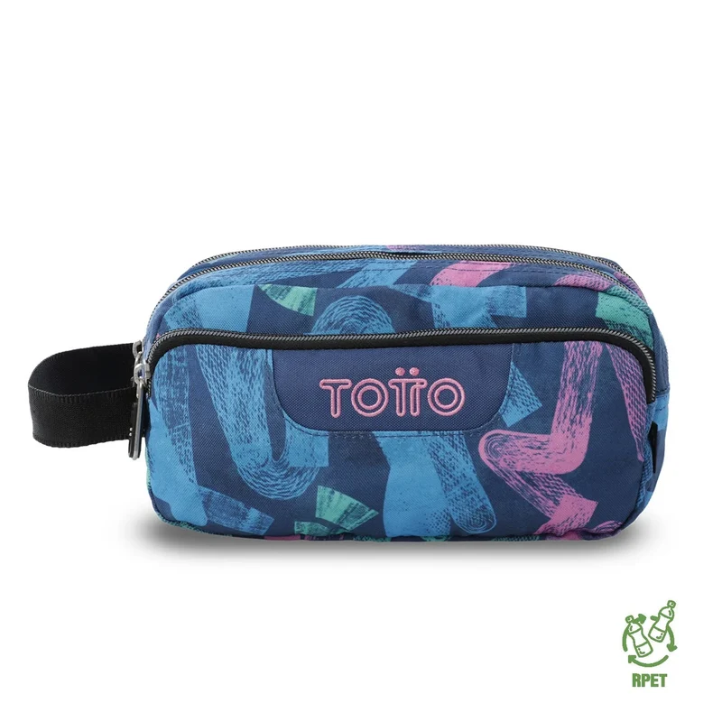 Estuche escolar eco-friendly tres compartimentos Totto Agapec - Roomin