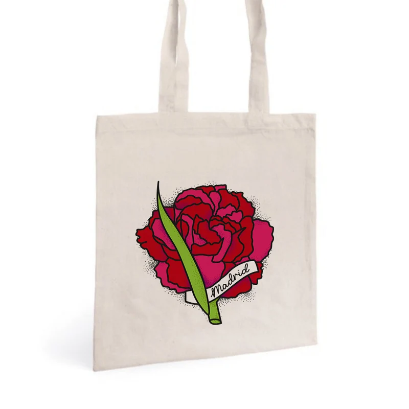 Tote bag 'Clavel madrileño'