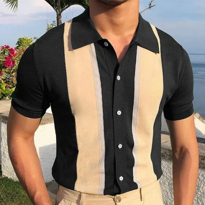 Chemise Homme Rayure Noir