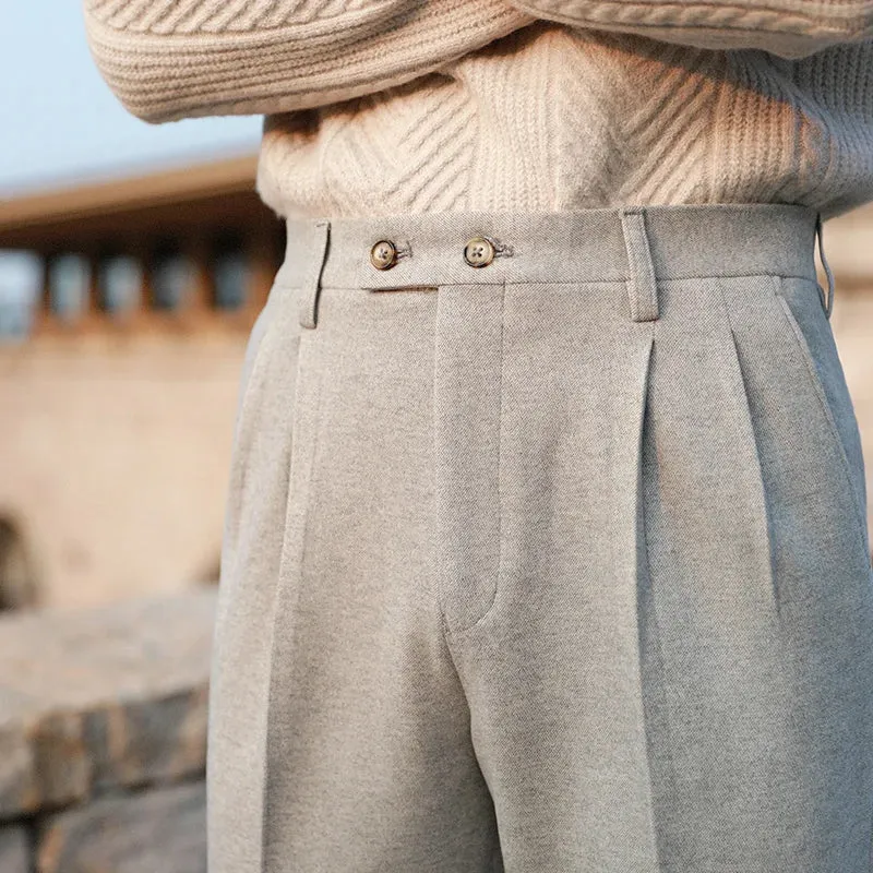 Pantalon en Laine Gris