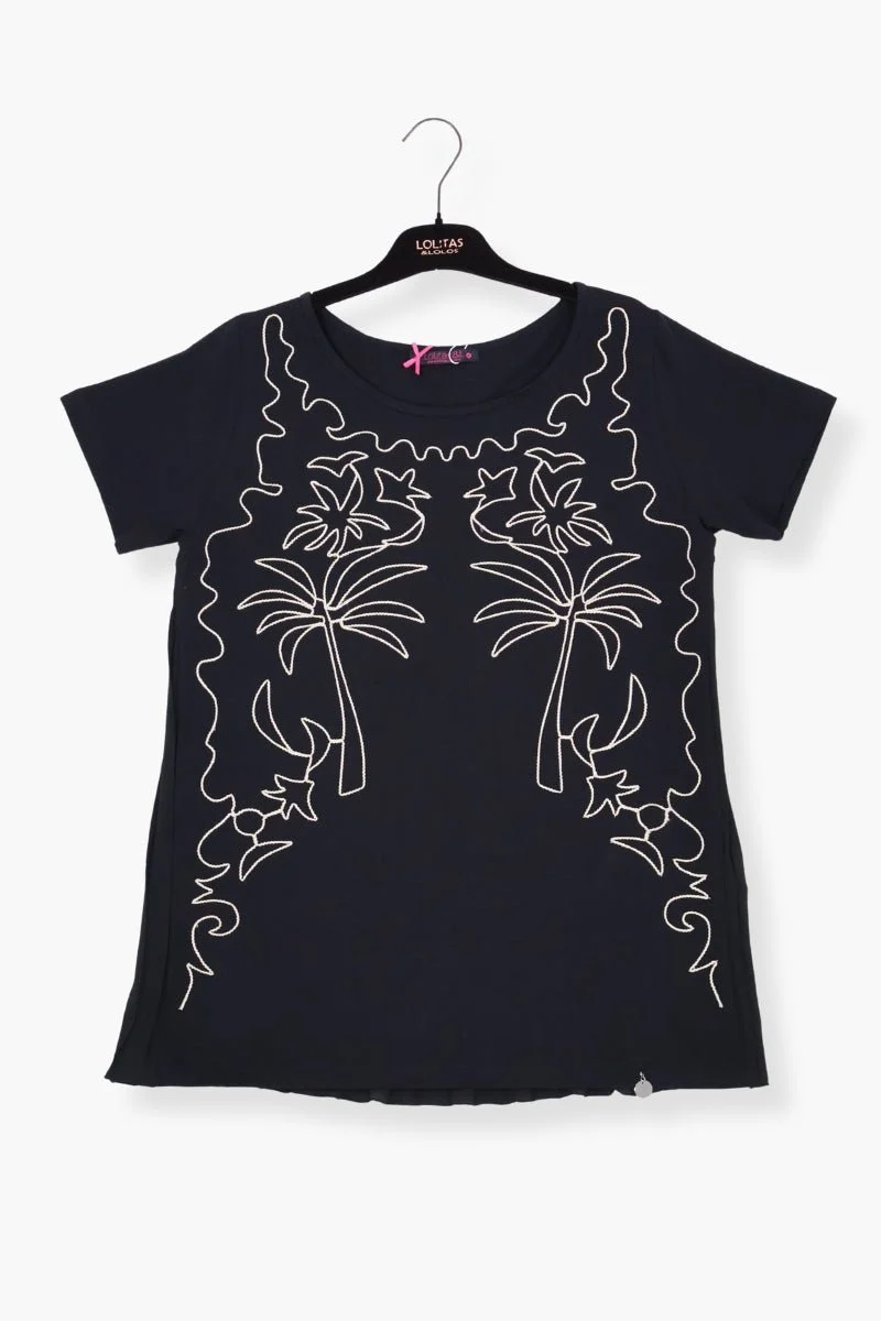 Camiseta Preloved negra bordado oasis beige Lolitas&L