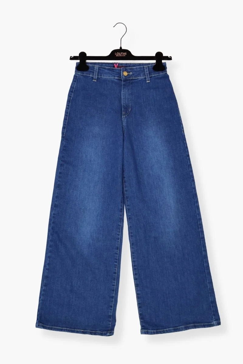 Pantalon Preloved vaquero azul lavado con bolsillos anchos Lolitas&L