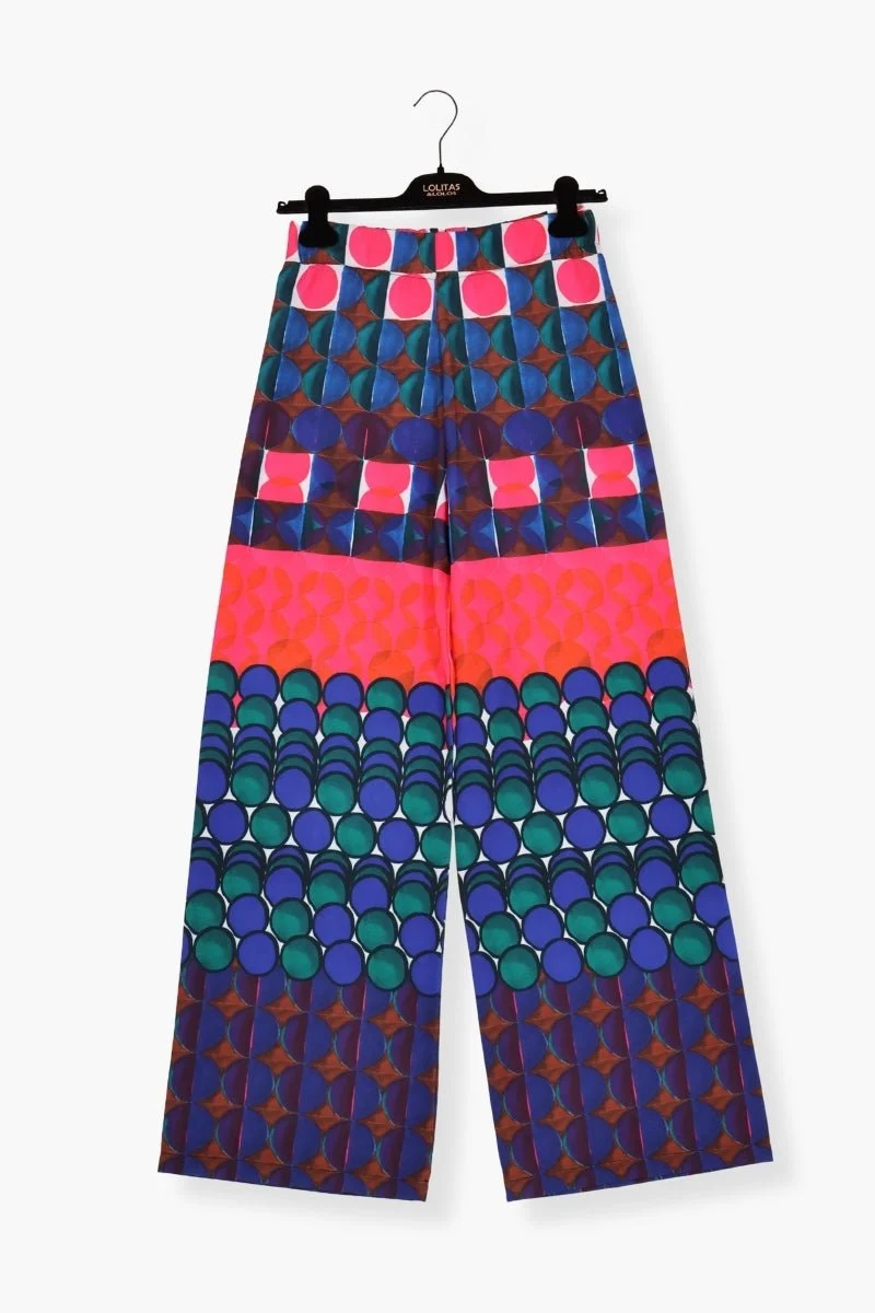 Pantalon Preloved largo estampado geometrico Lolitas&L