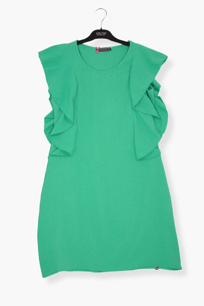 Vestido Preloved verde manzana corto con volantes LolitasyL