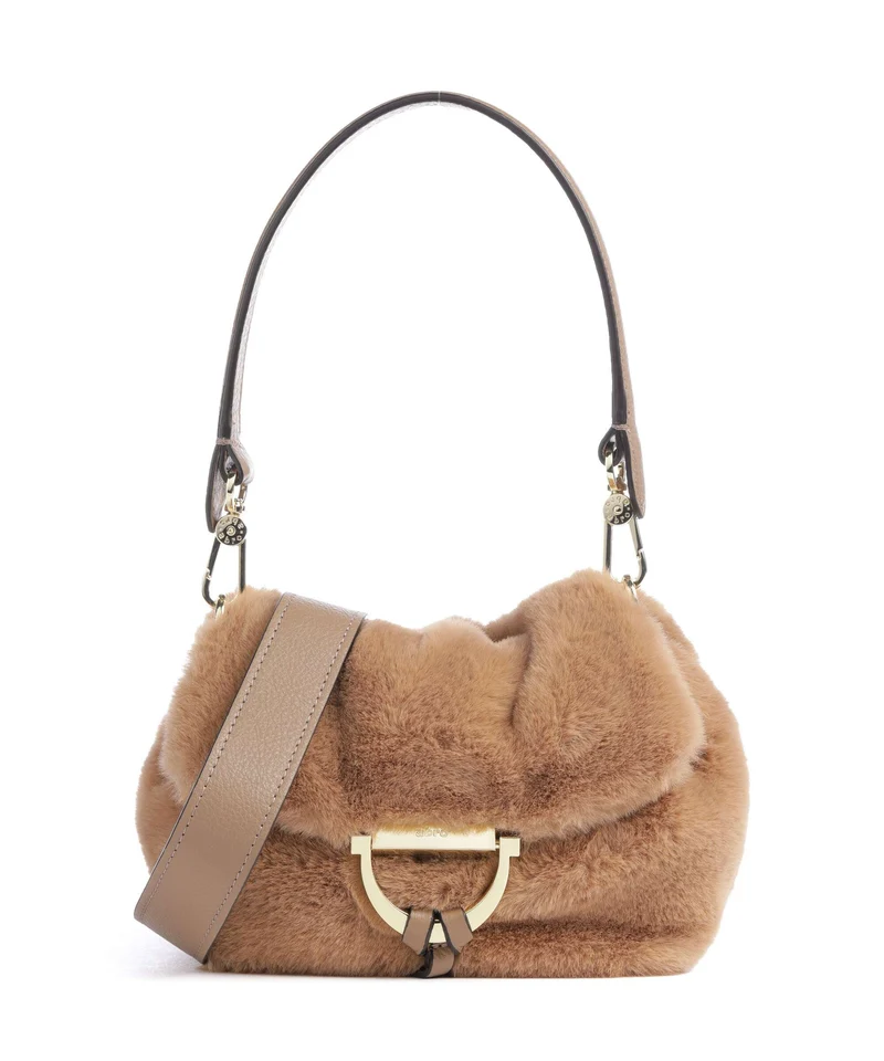 Abro Eco Fur Temi Small Bolso de hombro cappuccino