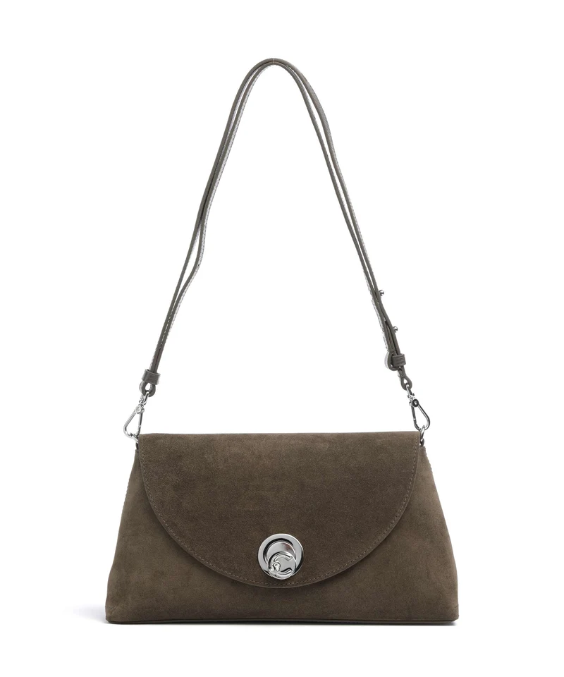 Coccinelle Nikla Suede Bolso de hombro fango