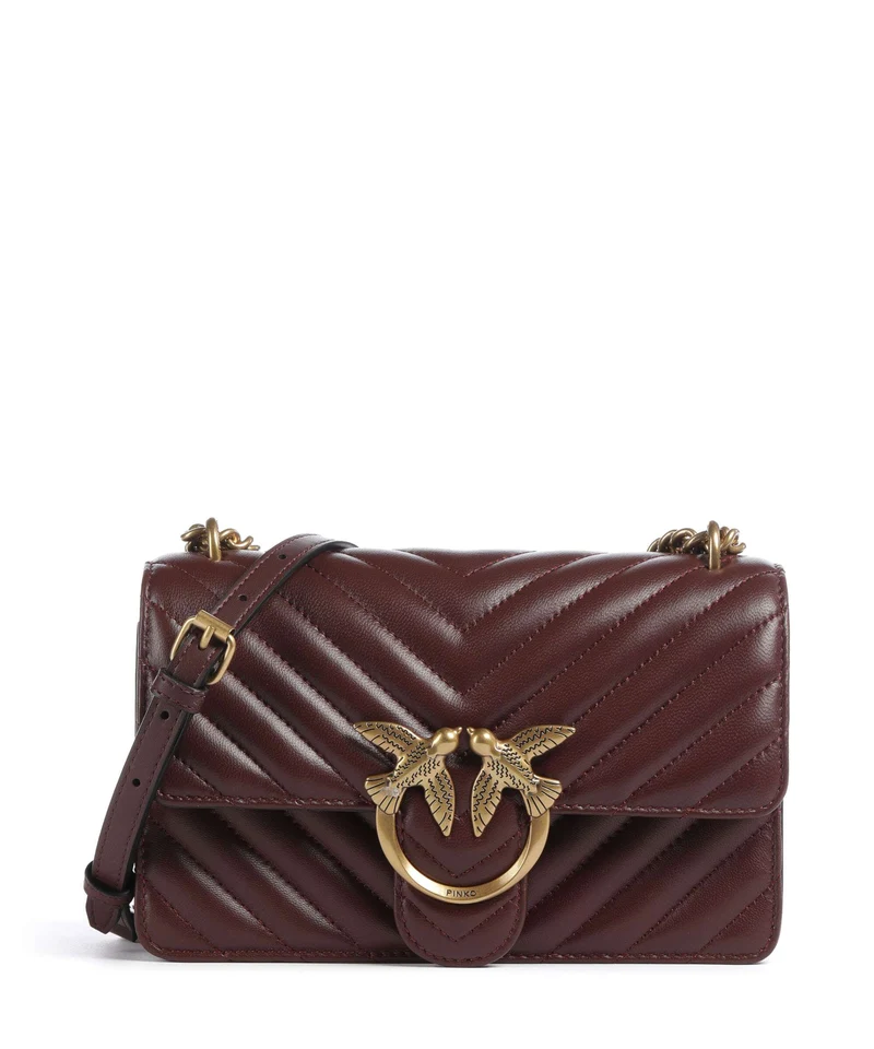 Pinko Love One Mini Bolso de hombro burgundy wine/antique gold