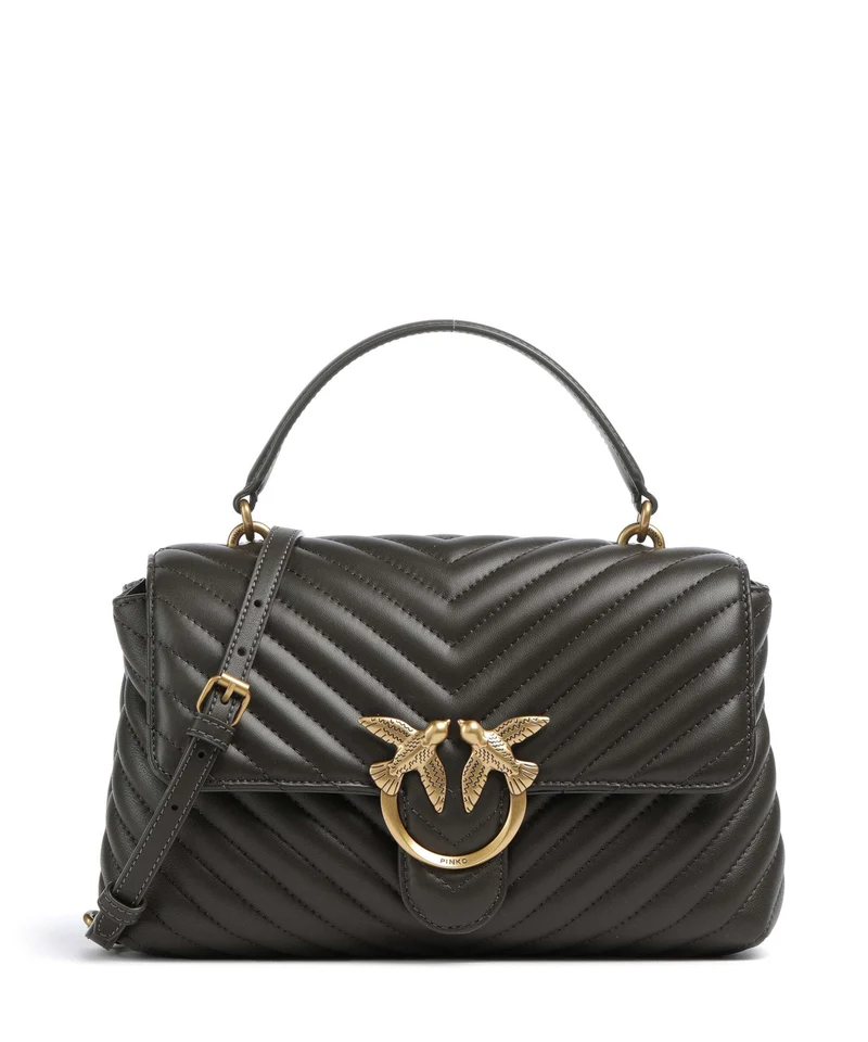 Pinko Love Lady Puff Classic Bolso de mano verde fango/antique gold