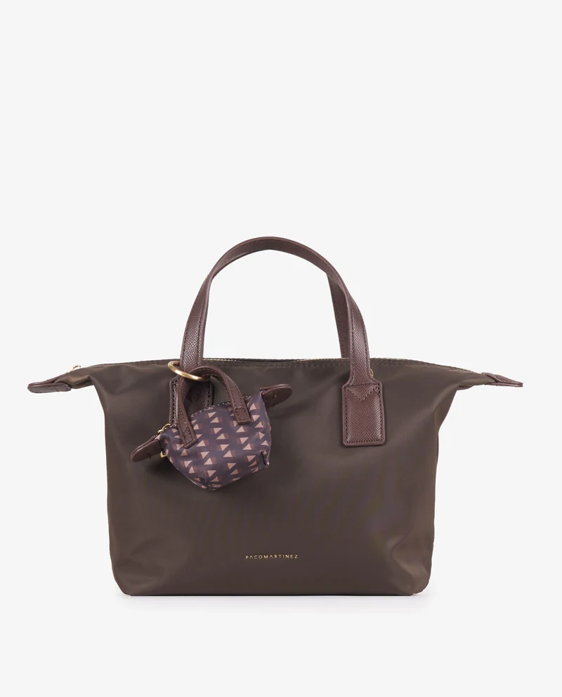 TOTE NYLON MARRÓN