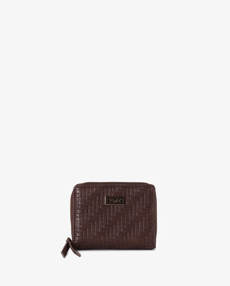 BILLETERA MINI TRENZADO MARRÓN