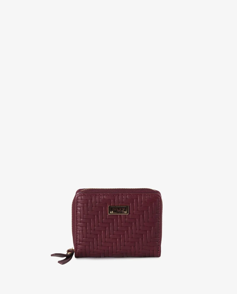BILLETERA MINI TRENZADO BURDEOS