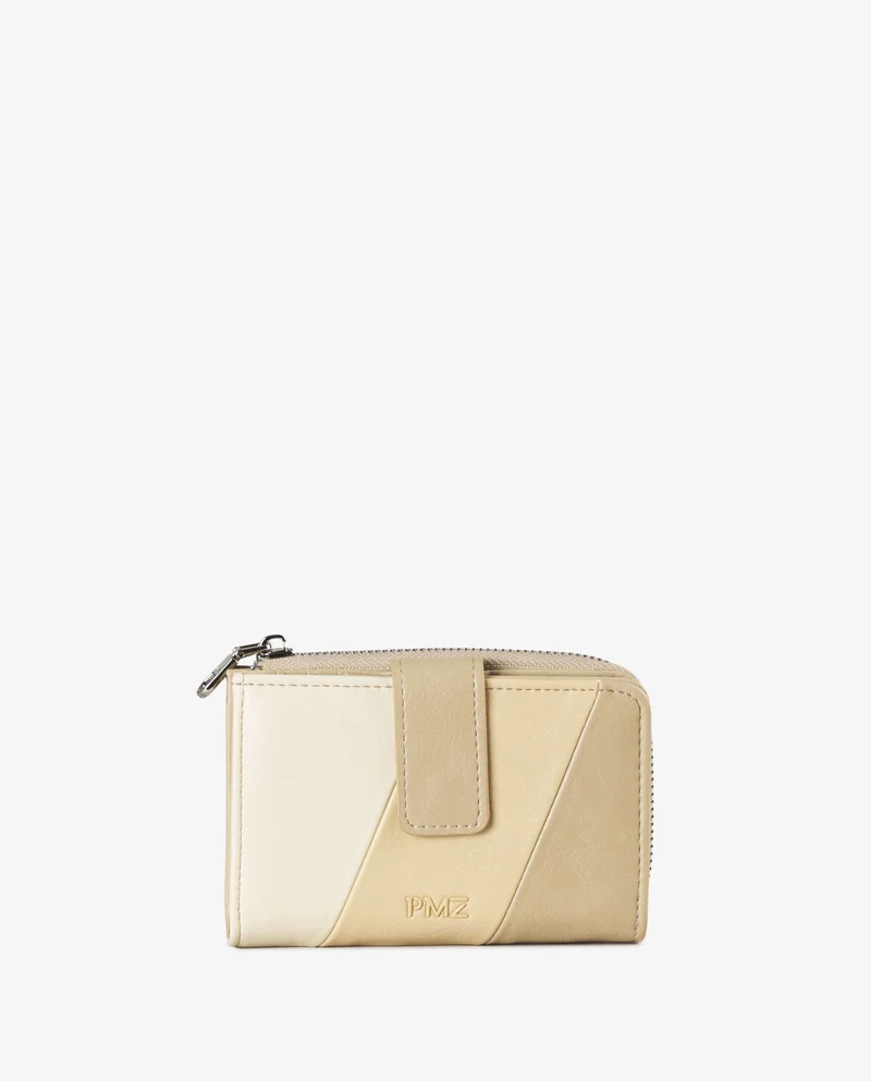 BILLETERA FRANJAS BEIGE MINI