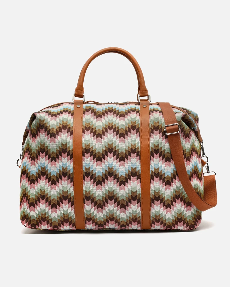 Dila bolsa fin de semana estampado jacquard con bandolera extraíble