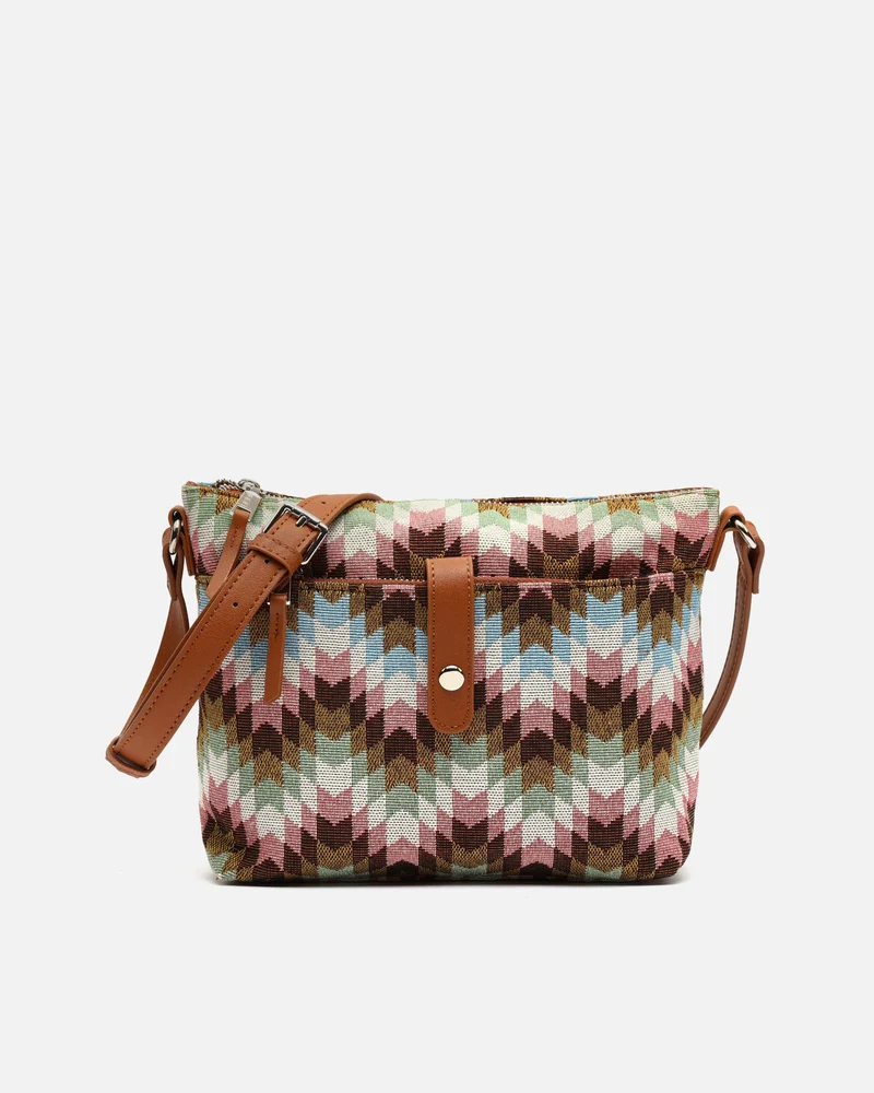 Dilas bolso bandolera pequeño con neceser extraíble y estampado jacquard