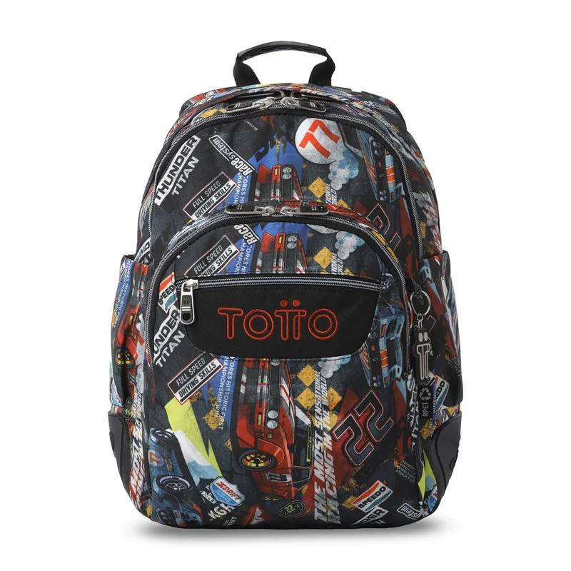 Mochila escolar Totto Rayol - Rally Red