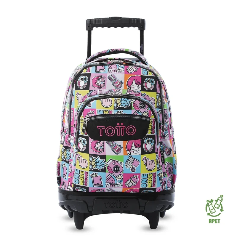 Mochila escolar con ruedas Totto Renglones K-Pop