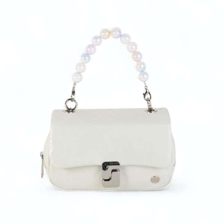 Bolso Cocktail pequeño de mano cierre solapa Volum Telma Marfil