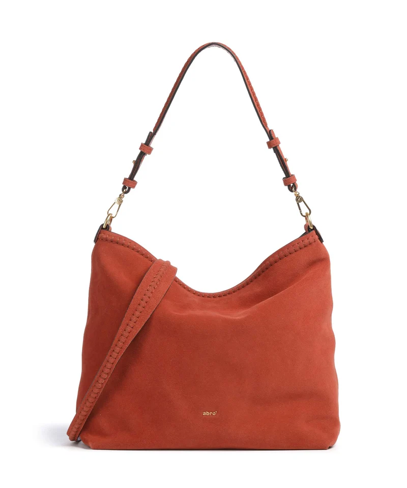 Abro Suede Signature Bolso de hobo dark orange