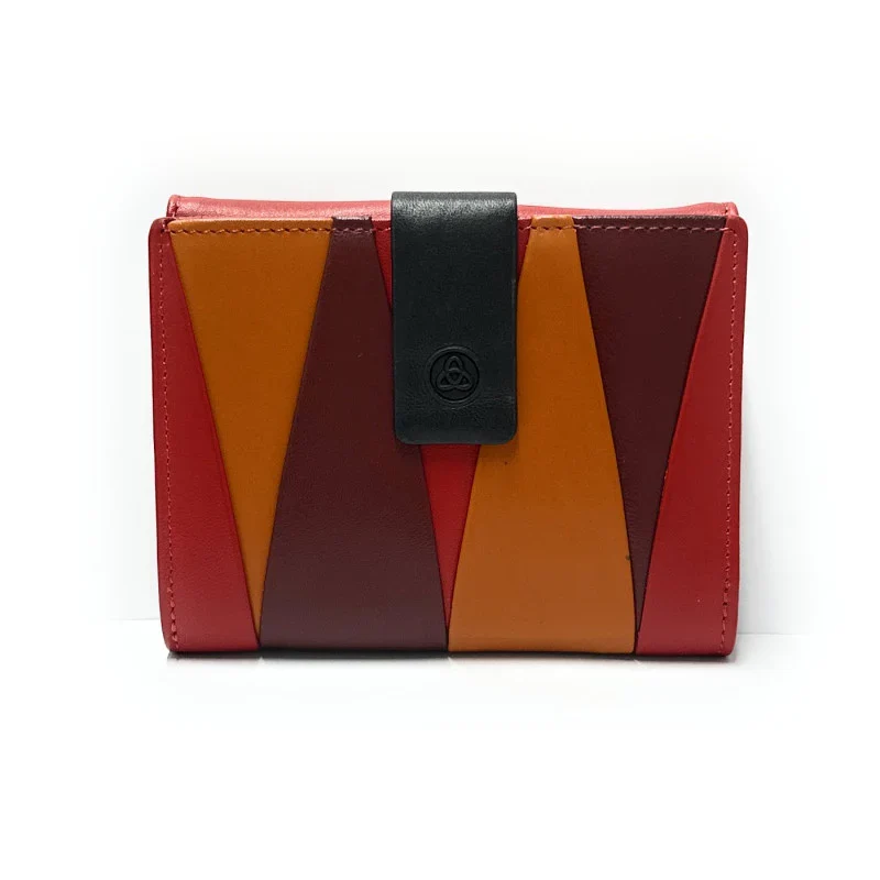 Billetero de Piel Pequeño (12 X 9cm) monedero de clic Lugupell Prisma color Rojo
