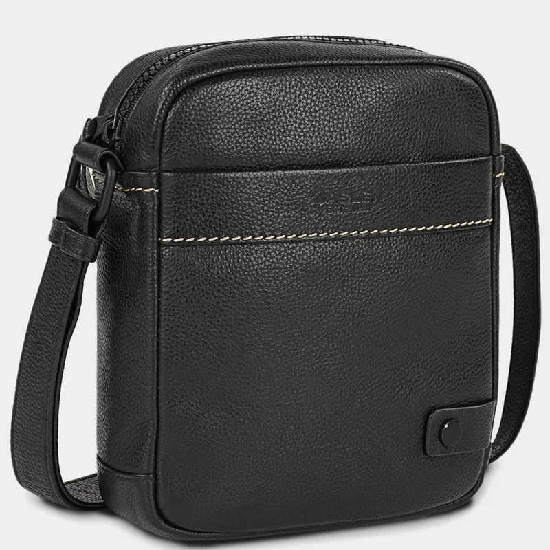 Bandolera Hombre Piel (20x16 cm) Jaslen Monza Negro