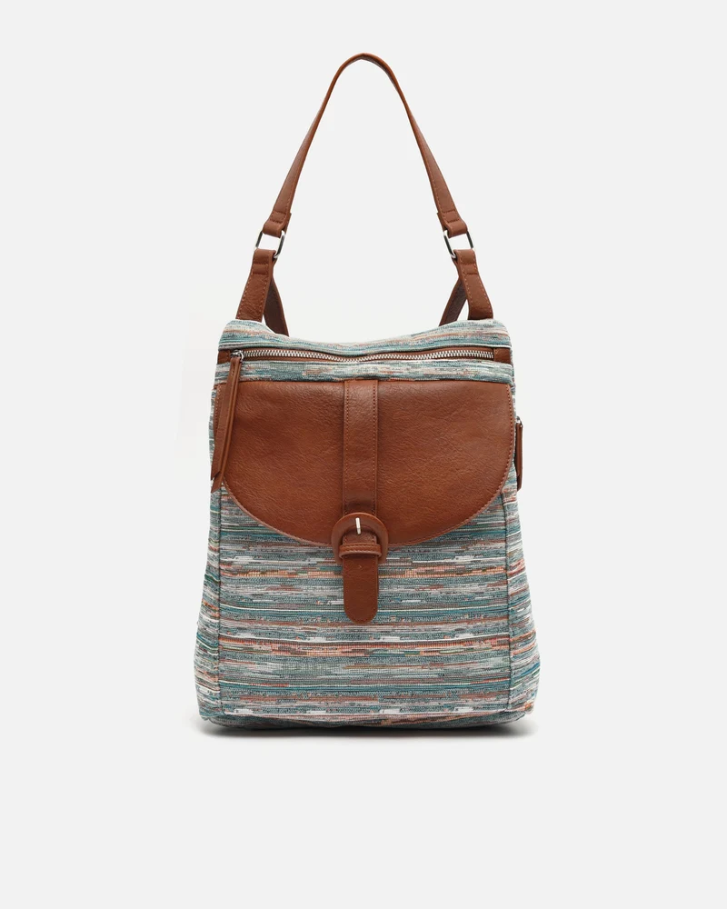 Lurdes mochila antirrobo estampado jacquard