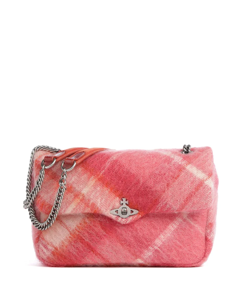 Vivienne Westwood Anita Tartan Mohair M Bolso de hombro fraser pink
