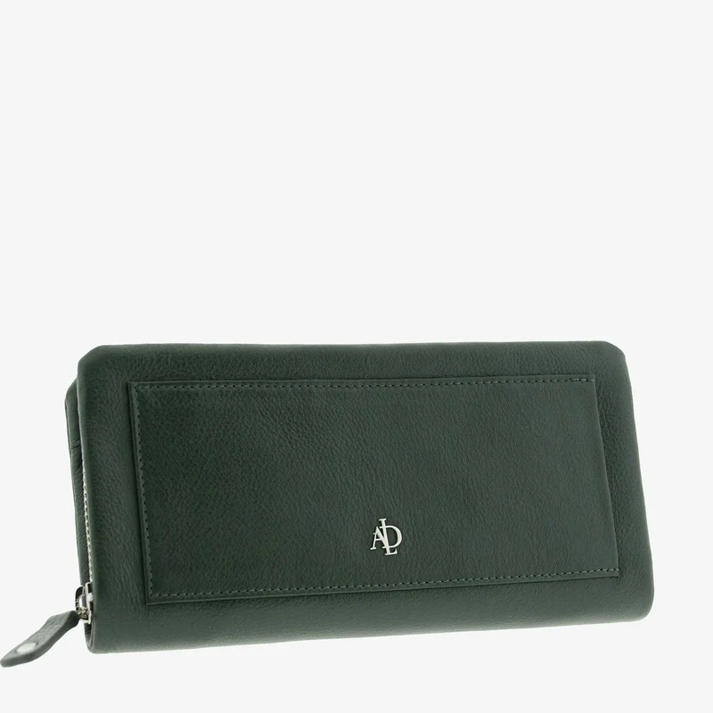 Billetero de Piel (20 X 10cm) de cremallera Adapell Lettera Verde